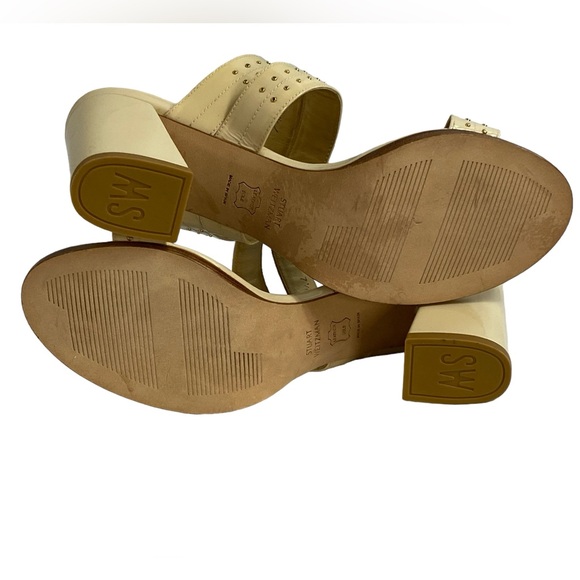 STUART WEITZMAN 7.5 Patent Leather Studded Accents Slides - Picture 12 of 13